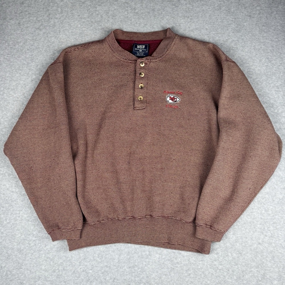 VTG Lee Sport Men's Medium KC Chiefs Sweatshirt 90s Embroidered Kansas City